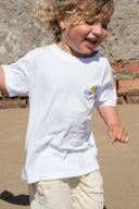 WHITE PLAYA CHICA KIDS T-SHIRT