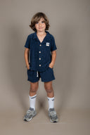 DARK NAVY BORN IN THE SOUTH KIDS TOWEL SHIRT