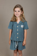 DEEP BLUE BORN IN THE SOUTH KIDS TOWEL SHIRT