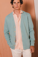 AQUA CARDIGAN WAFFLE