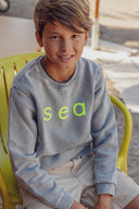 LIGHT GREY/YELLOW SEA KIDS SWEATSHIRT
