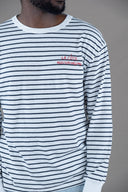 WHITE/NAVY LA CÔTE LONG SLEEVES T-SHIRT