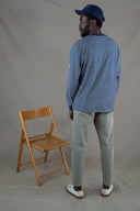 WASHED NAVY/WHITE LONG SLEEVES T-SHIRT