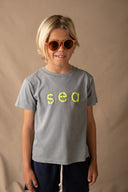 LIGHT GREY/YELLOW SEA KIDS T-SHIRT