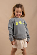 LIGHT GREY/YELLOW SEA KIDS SWEATSHIRT