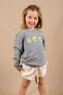 LIGHT GREY/YELLOW SEA KIDS SWEATSHIRT