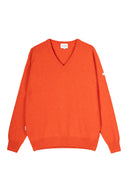 ORANGE LAMBSWOOL V-NECK JUMPER