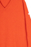 ORANGE LAMBSWOOL V-NECK JUMPER
