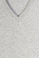 LIGHT GREY LAMBSWOOL V-NECK JUMPER
