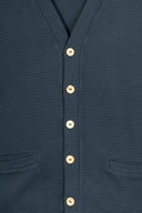 NAVY CARDIGAN WAFFLE