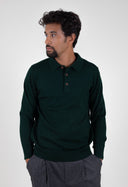 BOTTLE GREEN POLO SWEATER