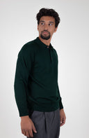 BOTTLE GREEN POLO SWEATER