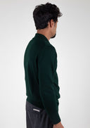 BOTTLE GREEN POLO SWEATER