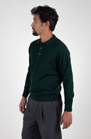 BOTTLE GREEN POLO SWEATER