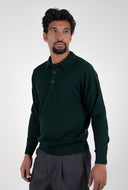 BOTTLE GREEN POLO SWEATER