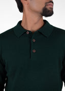 BOTTLE GREEN POLO SWEATER