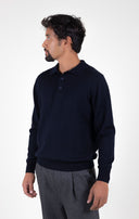 NAVY POLO SWEATER