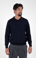 NAVY POLO SWEATER