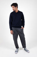 NAVY POLO SWEATER