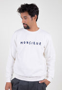 OFFWHITE/NAVY MONSIEUR SWEATSHIRT