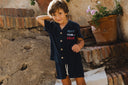 NAVY PETIT MONSIEUR KIDS TOWEL SHIRT