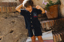 NAVY PETIT MONSIEUR KIDS TOWEL SHIRT