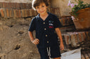 NAVY PETIT MONSIEUR KIDS TOWEL SHORT