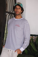 WHITE/NAVY LA CÔTE LONG SLEEVES T-SHIRT