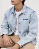 BLEACHED DENIM WORKER JACKET