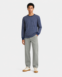 WASHED NAVY/WHITE LONG SLEEVES T-SHIRT