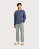 WASHED NAVY/WHITE LONG SLEEVES T-SHIRT