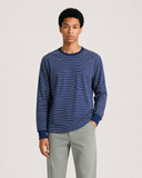 WASHED NAVY/WHITE LONG SLEEVES T-SHIRT