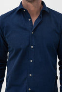 NAVY KNIT CORDUROY SHIRT