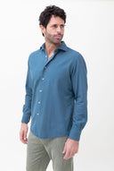 PETROL BRUSHED TWILL SHIRT