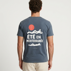 WASHED NAVY ÉTÉ MÉDITERRANÉE T-SHIRT