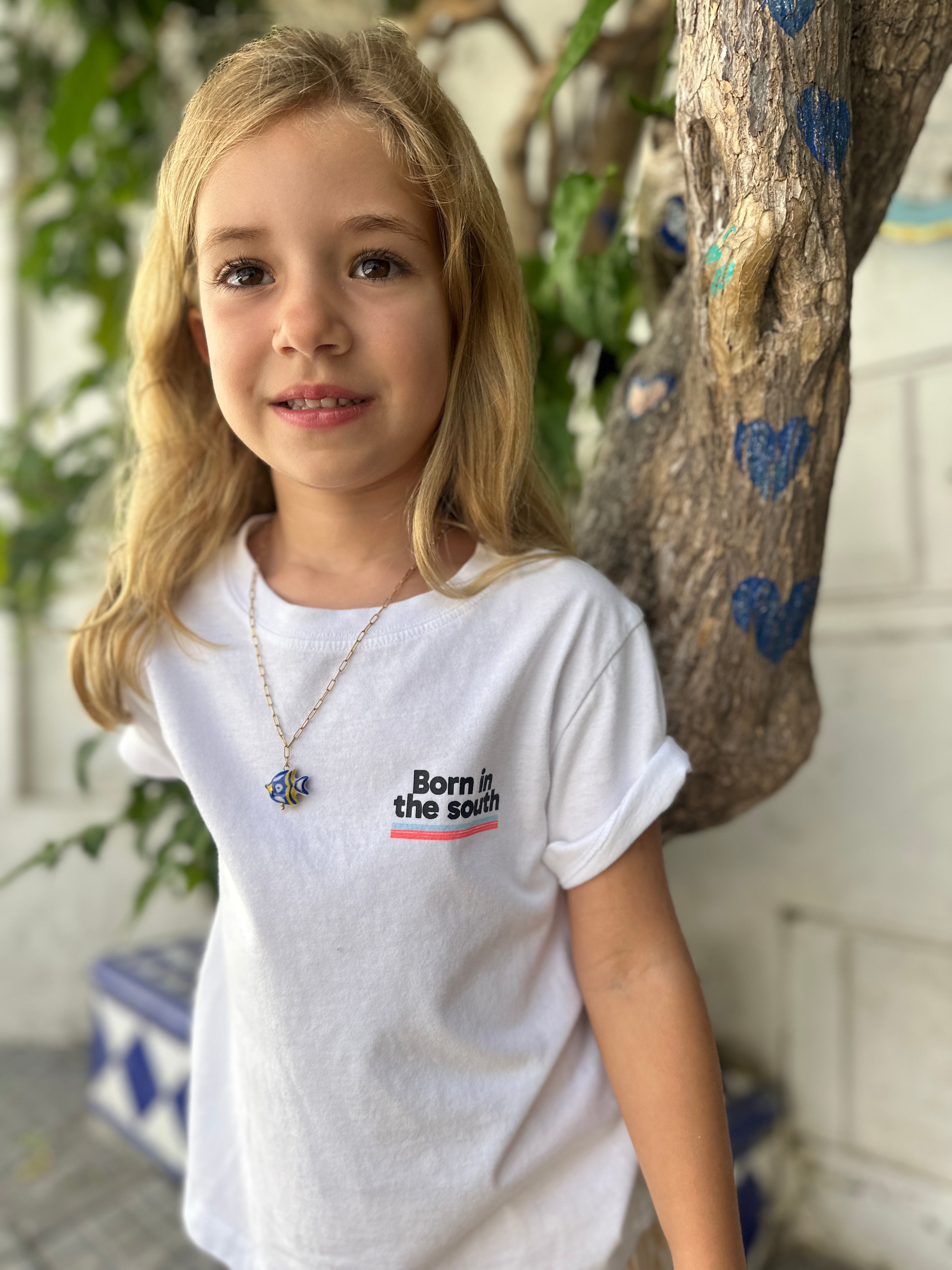 WHITE BORN IN THE SOUTH KIDS T-SHIRT
