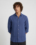 INDIGO BLUE SPORT LINEN SHIRT