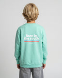 MINT GREEN BORN IN THE SOUTH KIDS SWEATSHIRT