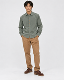 OLIVE MICRO CORDUROY SHIRT