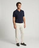 NAVY KNITTED POLO M/C