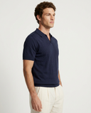 NAVY KNITTED POLO M/C