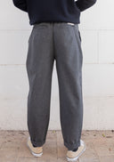 GREY WOOL JOGGER LONG