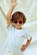 OFFWHITE/LIGHT BLUE STRIPES LA CÔTE SAMMY KIDS T-SHIRT