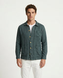 OLIVINE LINEN WORKER JACKET