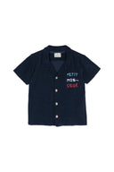 NAVY PETIT MONSIEUR KIDS TOWEL SHIRT