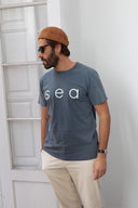WASHED NAVY SEA T-SHIRT
