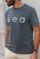 WASHED NAVY SEA T-SHIRT