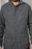 GREY/NAVY SHETLAND WOOL JACKET