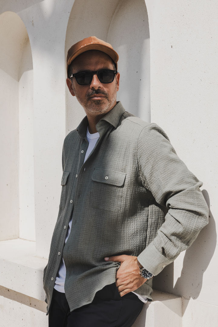 WOOL SEERSUCKER SPORT SHIRT