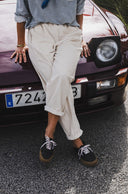 BEIGE CORDUROY FEM JOGGER LONG